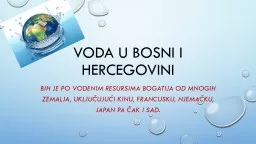 PPT-VODA U BOSNI I HERCEGOVINI