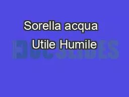 PPT-Sorella acqua Utile Humile