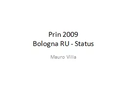 PPT-Prin 2009 Bologna RU - Status