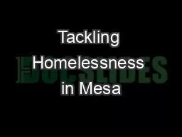 Tackling Homelessness in Mesa