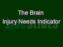 The Brain Injury Needs Indicator