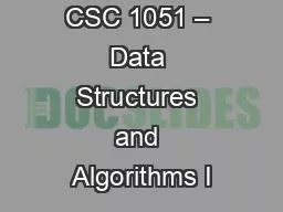 CSC 1051 – Data Structures and Algorithms I