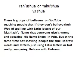 PPT-Yah’ushua or Yahu’shua