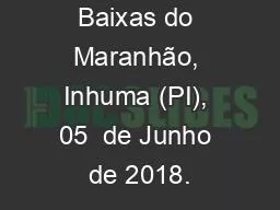 PPT-Baixas do Maranhão, Inhuma (PI), 05 de Junho de 2018.