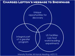 Charged Lepton’s message to Snowmass