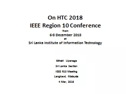 On HTC 2018 IEEE Region 10 Conference