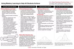 Using Mastery Learning to Help All Students Achieve