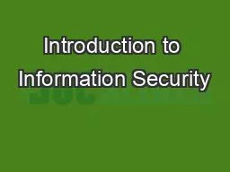 Introduction to Information Security