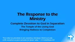 PPT-The Response to the Ministry