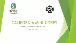 CALIFORNIA MINI-CORPS COLLEGE COORDINATORS MEETING