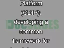 Ocean Data Interoperability Platform (ODIP): developing a common framework for marine data manageme