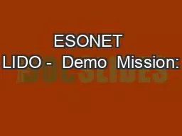 ESONET LIDO -  Demo  Mission: