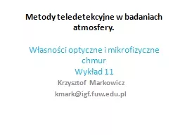 PPT-Metody teledetekcyjne w badaniach atmosfery.