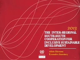 THE  INTER-REGIONAL  SOUTH-SOUTH COOPERATION FOR INCLUSIVE SUSTAINABLE DEVELOPMENT