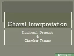 Choral Interpretation Traditional, Dramatic