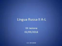 Lingua Russa II A-L XX  lezione