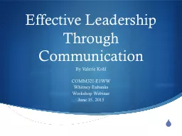 Effective Leadership Through Communication