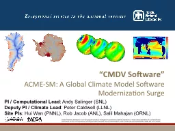 “CMDV Software” ACME-SM: A Global Climate Model Software Modernization Surge