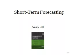 Short-Term Forecasting 9 -