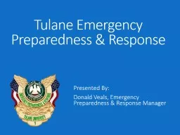Tulane Emergency Preparedness & Response