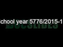 School year 5776/2015-16