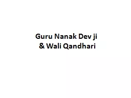 Guru Nanak Dev ji  & Wali Qandhari