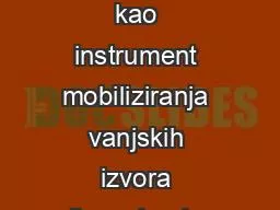 Municipalne obveznice  kao instrument mobiliziranja vanjskih izvora financiranja lokalnih