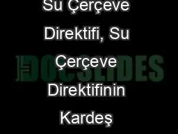 MOD ÜL   1  Su Çerçeve Direktifi, Su Çerçeve Direktifinin Kardeş Direktiflerle İlişkisi,