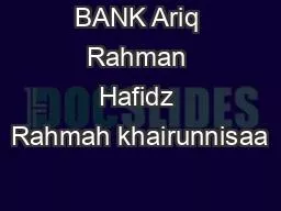 BANK Ariq Rahman Hafidz Rahmah khairunnisaa