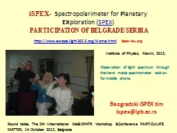 iSPEX-   S pectropolarimeter