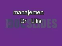 PPT-manajemen Dr Lilis