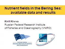 Nutrient fields in the Bering Sea: available data and results