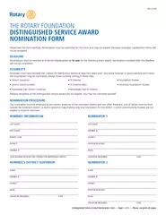 Distinguished Service Award Nomination Form  Page  of