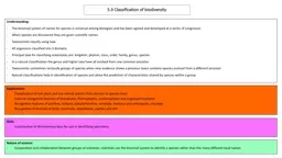 5.3 Classification of biodiversity
