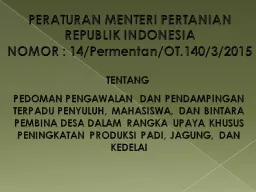 PERATURAN MENTERI PERTANIAN REPUBLIK INDONESIA