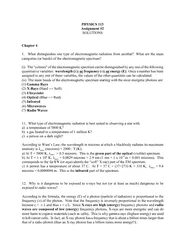 PHYSICS  Assignment  SOLUTIONS Chapter