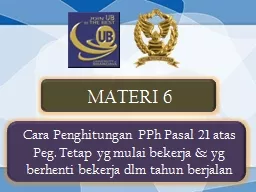 MATERI 6 Cara Penghitungan PPh Pasal 21 atas