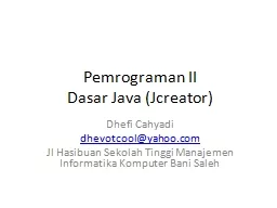 Pemrograman  II Dasar  Java (