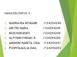 NAMA KELOMPOK 5 : NASRIA IKA NITASARI		/124254240