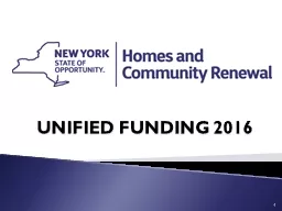 UNIFIED FUNDING 2016 1 Welcome