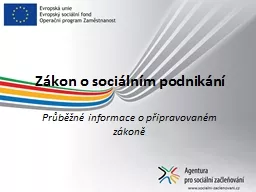 PPT-Zákon o sociálním podnikání