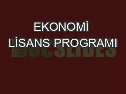 EKONOMİ LİSANS PROGRAMI