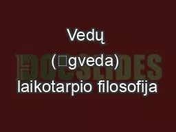 Vedų (Ṛgveda) laikotarpio filosofija