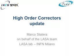 High Order  Correctors update