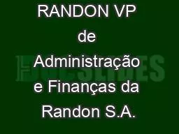 DANIEL RANDON VP de Administração e Finanças da Randon S.A.