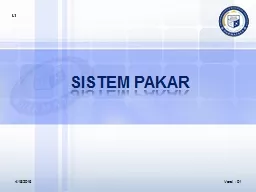 SISTEM PAKAR 4/18/2016 OUTLINE