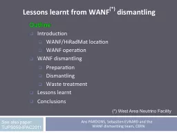 Lessons learnt from WANF
