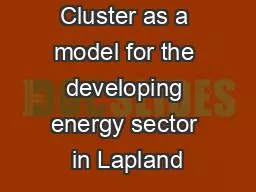 Cluster as a model for the developing energy sector in Lapland