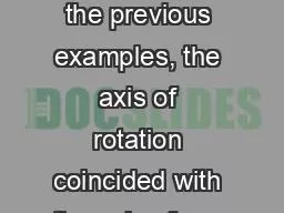 Parallel-Axis Theorem In the previous examples, the axis of rotation coincided with the