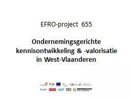 EFRO-project 655 Ondernemingsgerichte kennisontwikkeling & -valorisatie